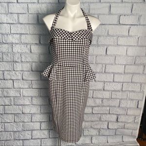 Stop Staring black and white houndstooth Dress